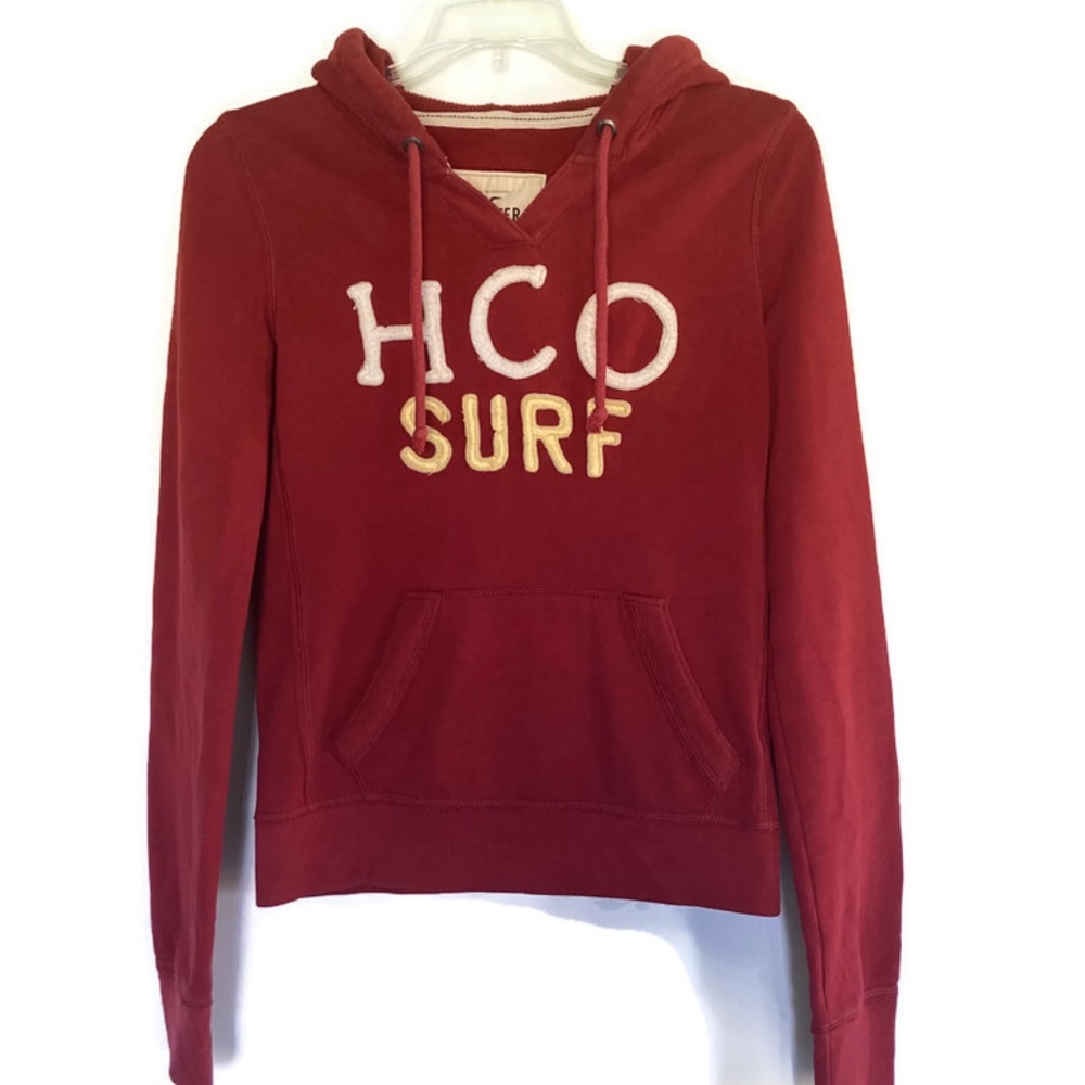 Red Hollister HCO Surf Pullover Hoodie Sz Small